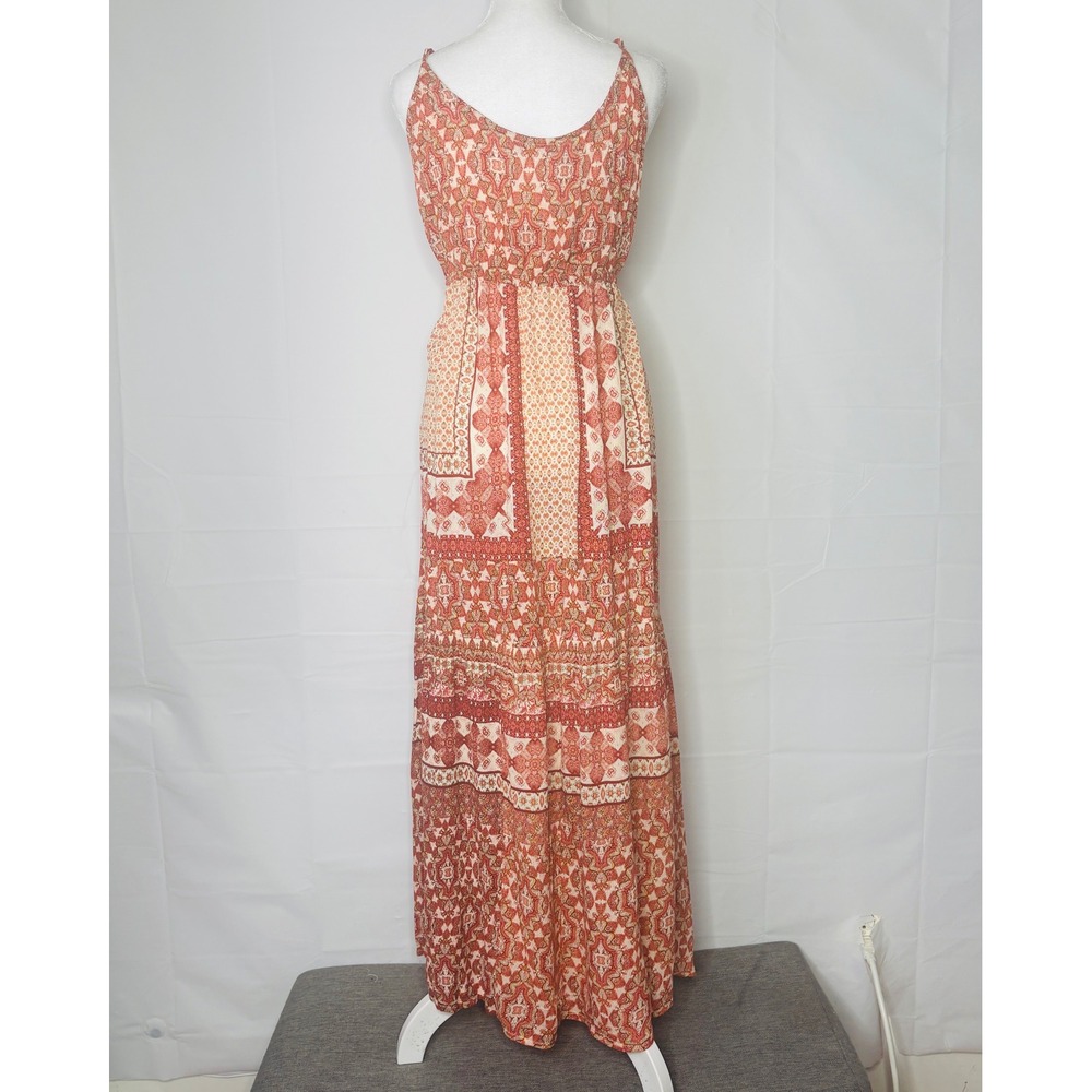 NWT Patrons of Peace Maxi Dress Paisley Tiered Medium Boho Cottagecore Women - Picture 2 of 13